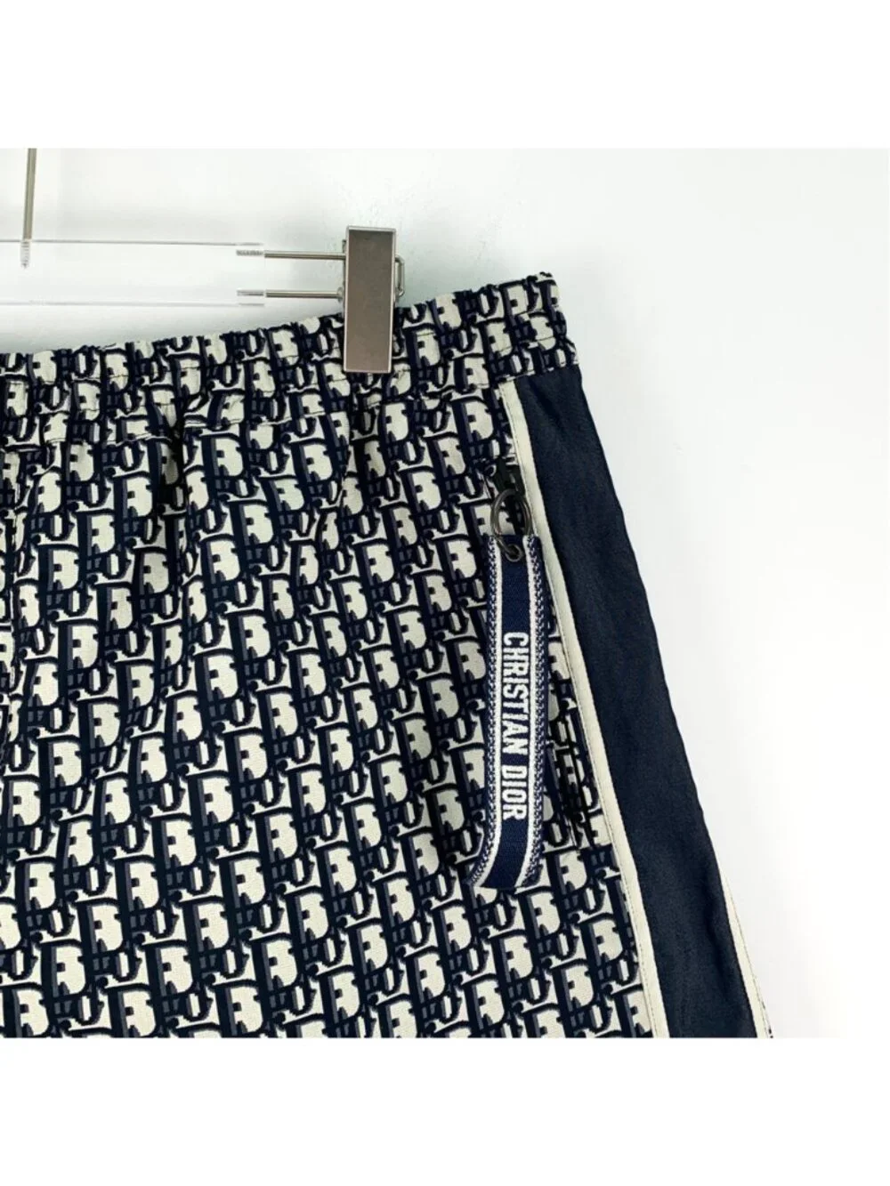 Dior Navy Logo Jacquard All-Over Print Casual Shorts